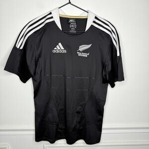 Adidas All Blacks New Zealand Sevens Black Rugby Jersey Mens Small